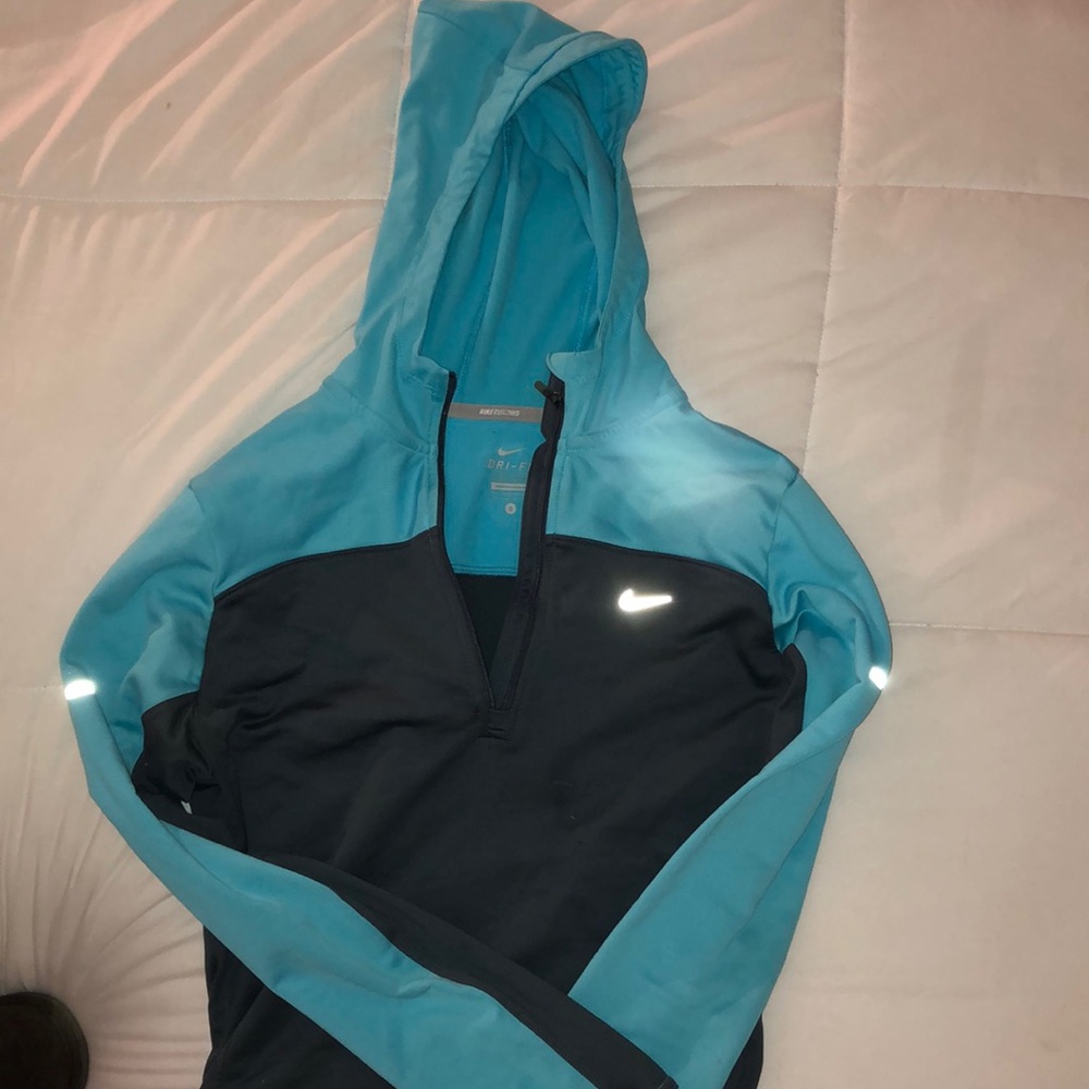 Nike blue and grey pull over hoodie
